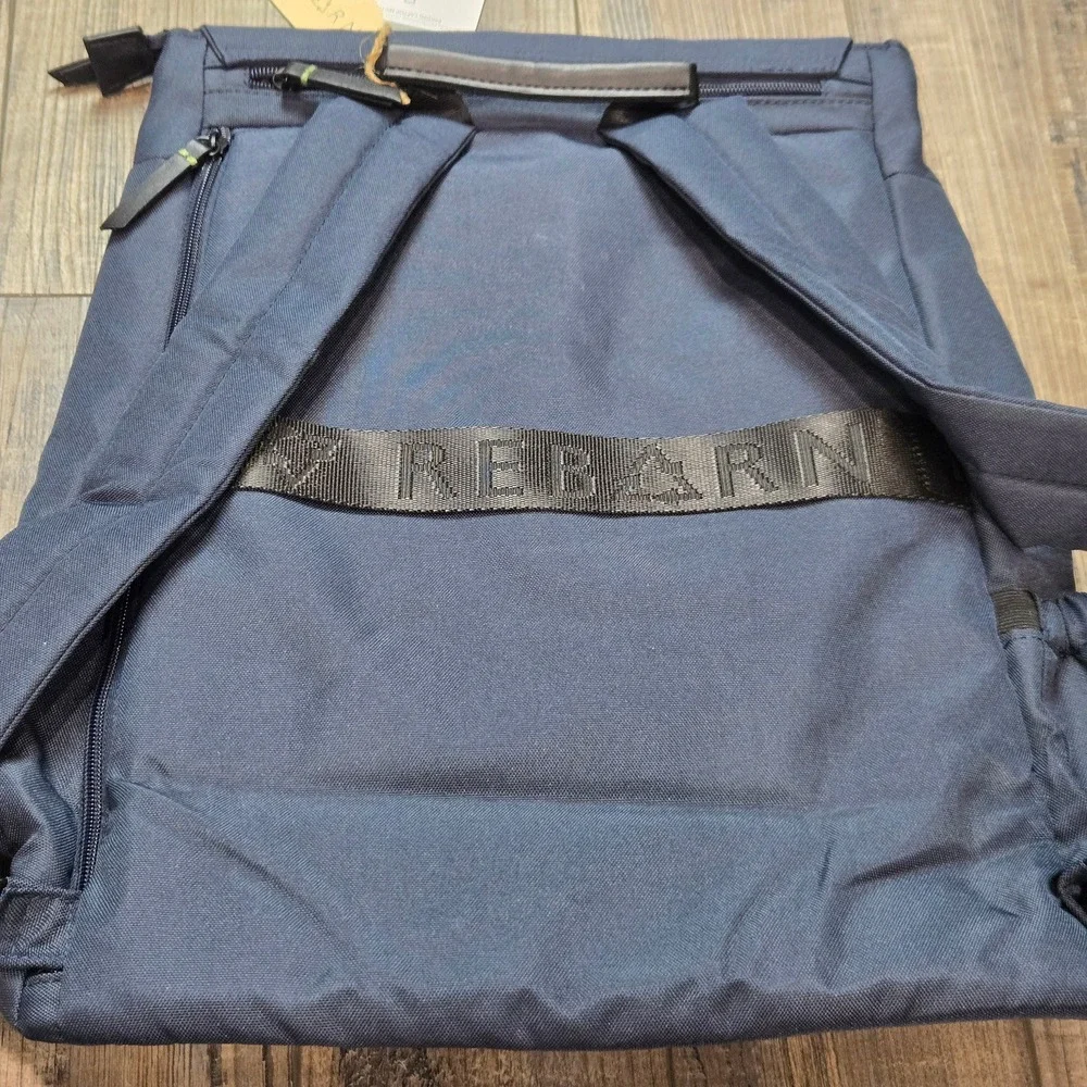 NWT Bugatti Reborn Backpack Navy Blue Padded Laptop Section RFID Travel Commute